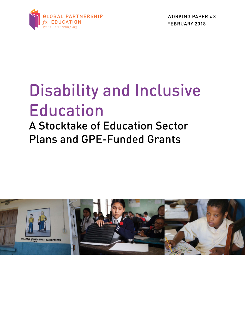 Disability and Inclusive Education a Stocktake of Education Sector Plans and GPE-Funded Grants