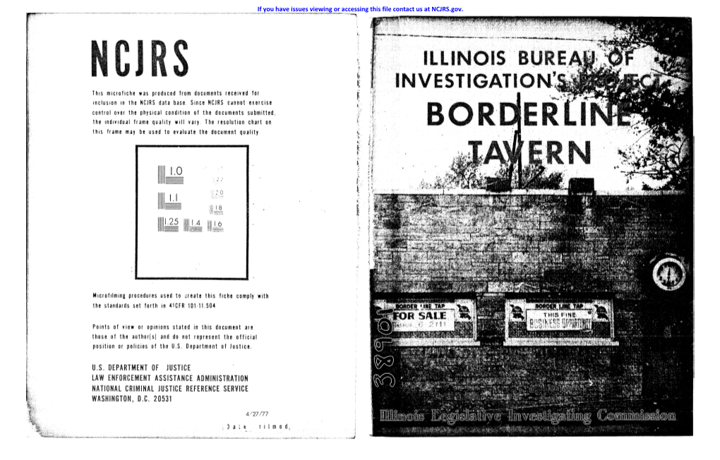 INVESTIGATION' This Microfiche Was Produced from Documents Received for Inclusion in the NCJRS Data Base