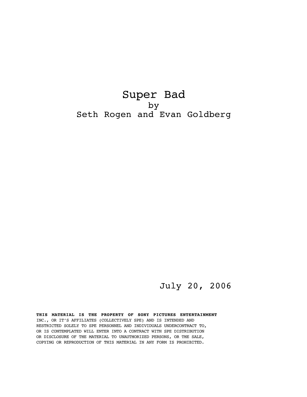 Superbad Script (PDF)