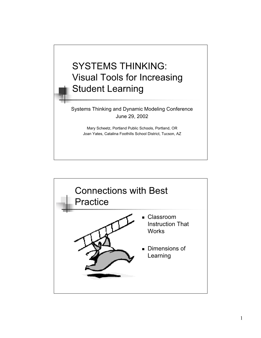 SYSTEMS THINKING: Visual Tools for Increasing Student Learning