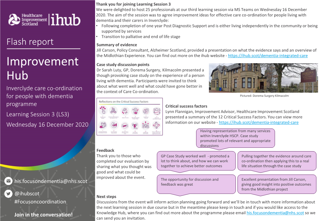 Inverclyde Learning Session Flash Report December 2020