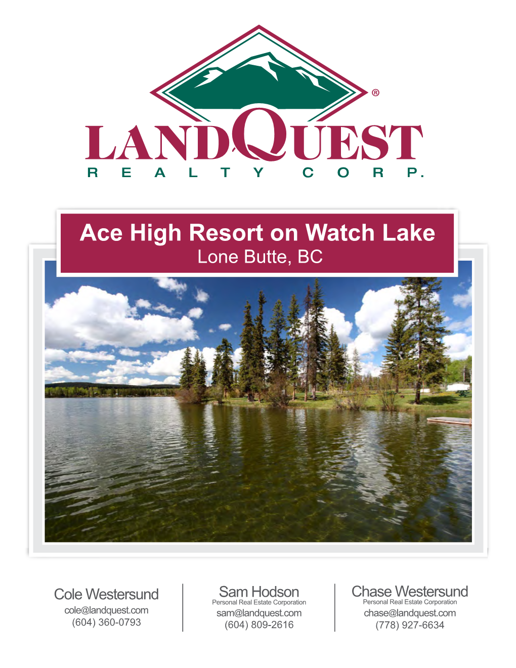 Ace High Resort on Watch Lake Lone Butte, BC