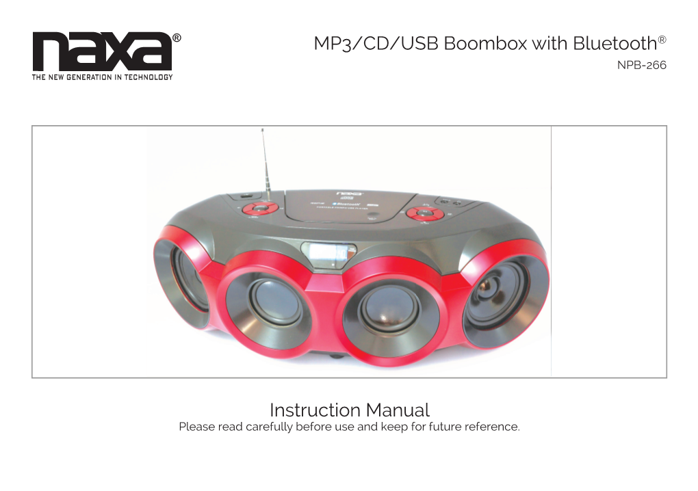 MP3/CD/USB Boombox with Bluetooth® Instruction Manual