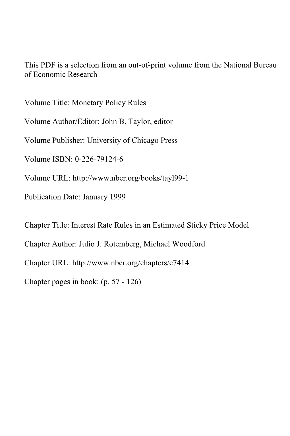 Interest Rate Rules in an Estimated Sticky Price Model