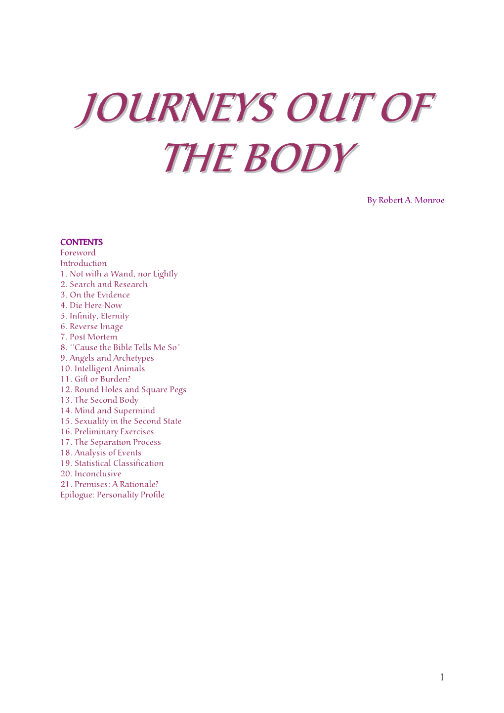 Journeys out of the Body