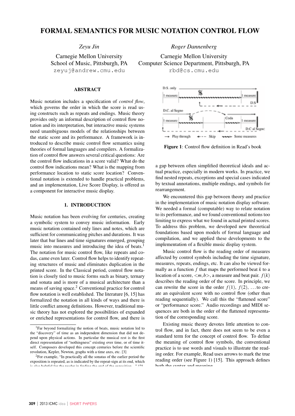 FORMAL SEMANTICS for MUSIC NOTATION CONTROL FLOW As an Example, Particle Behaviours Might Include: Distributed Behavioral Model,” in ACM 1