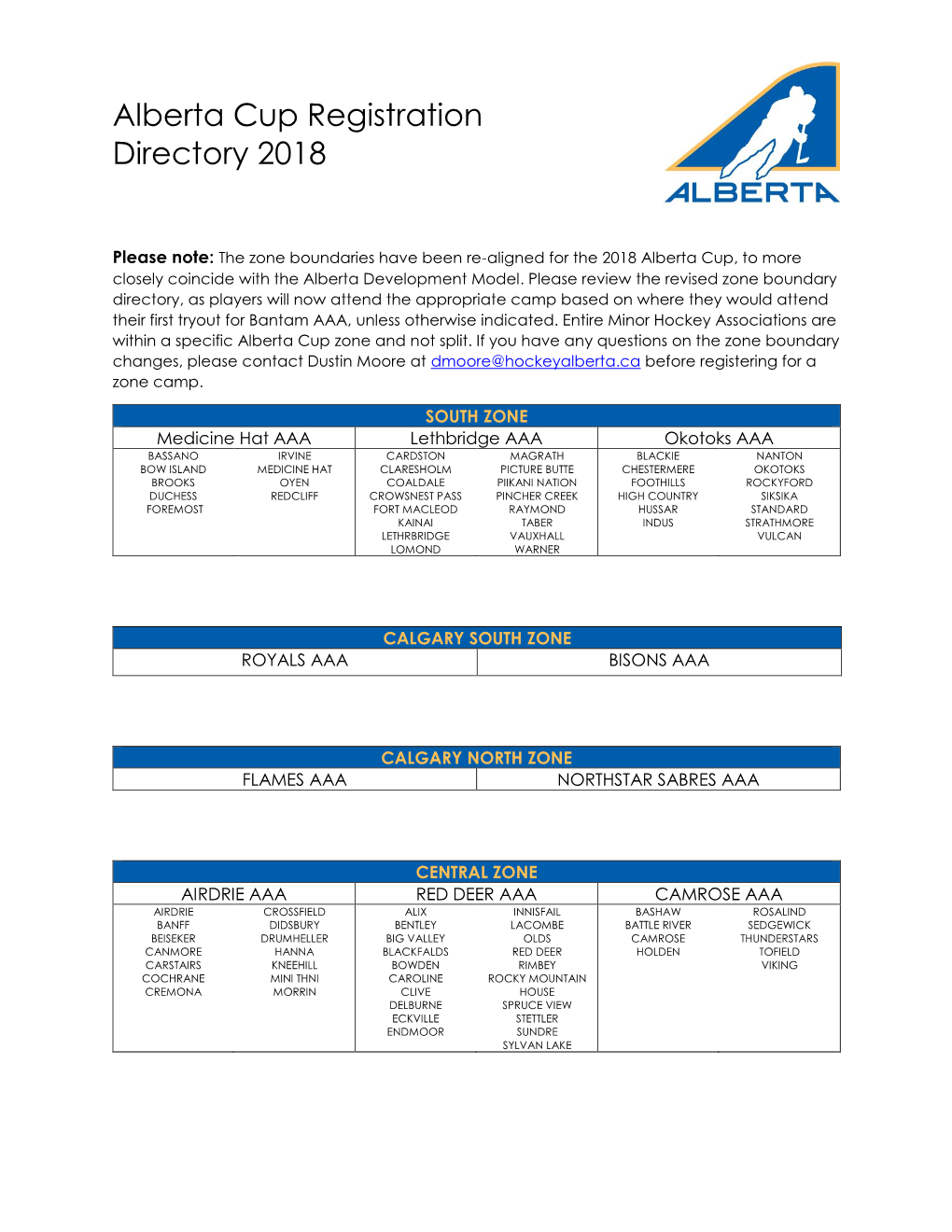 Alberta Cup Registration Directory 2018