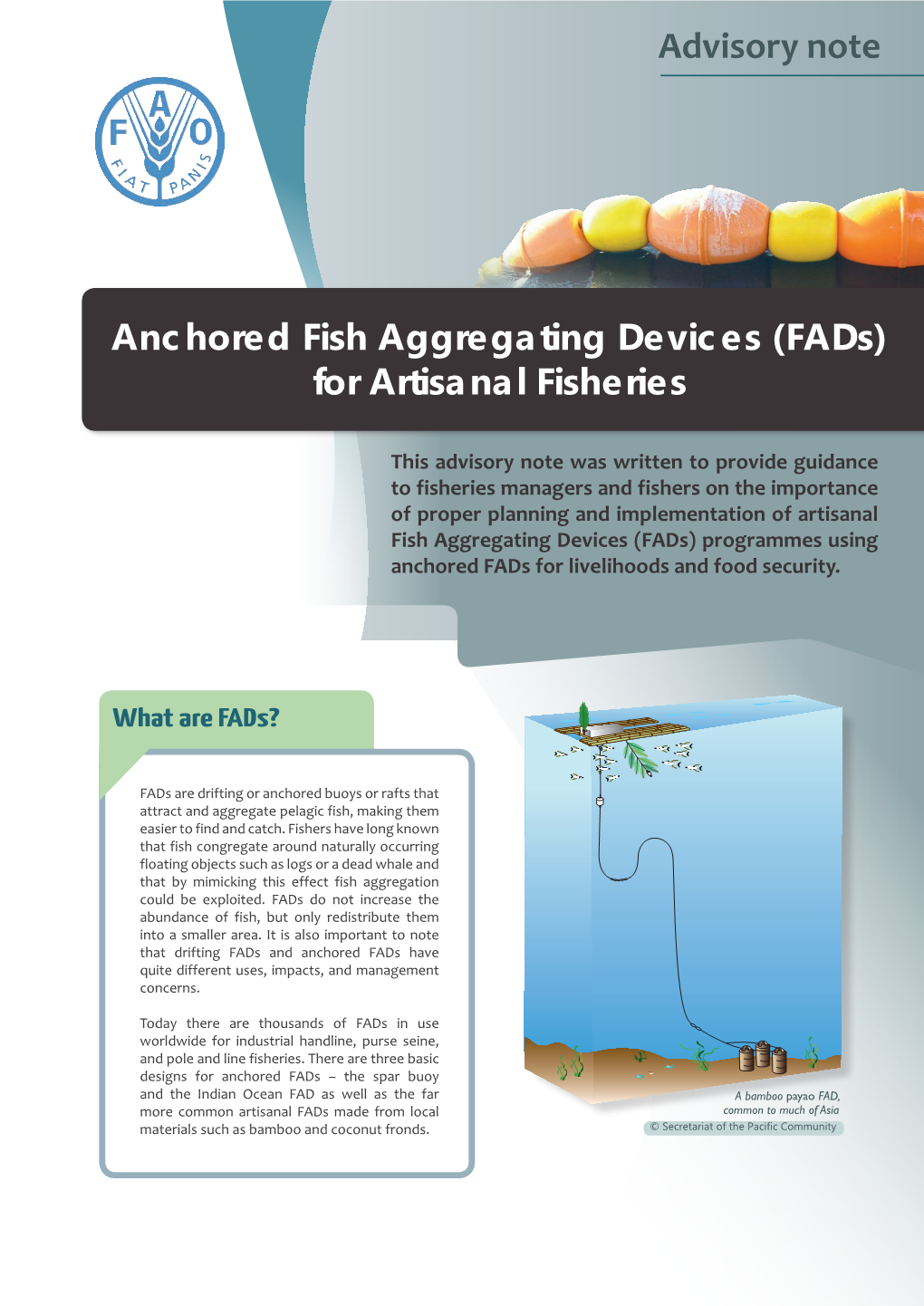 Anchored Fish Aggregating Devices (Fads) for Artisanal Fisheries Advisory Note