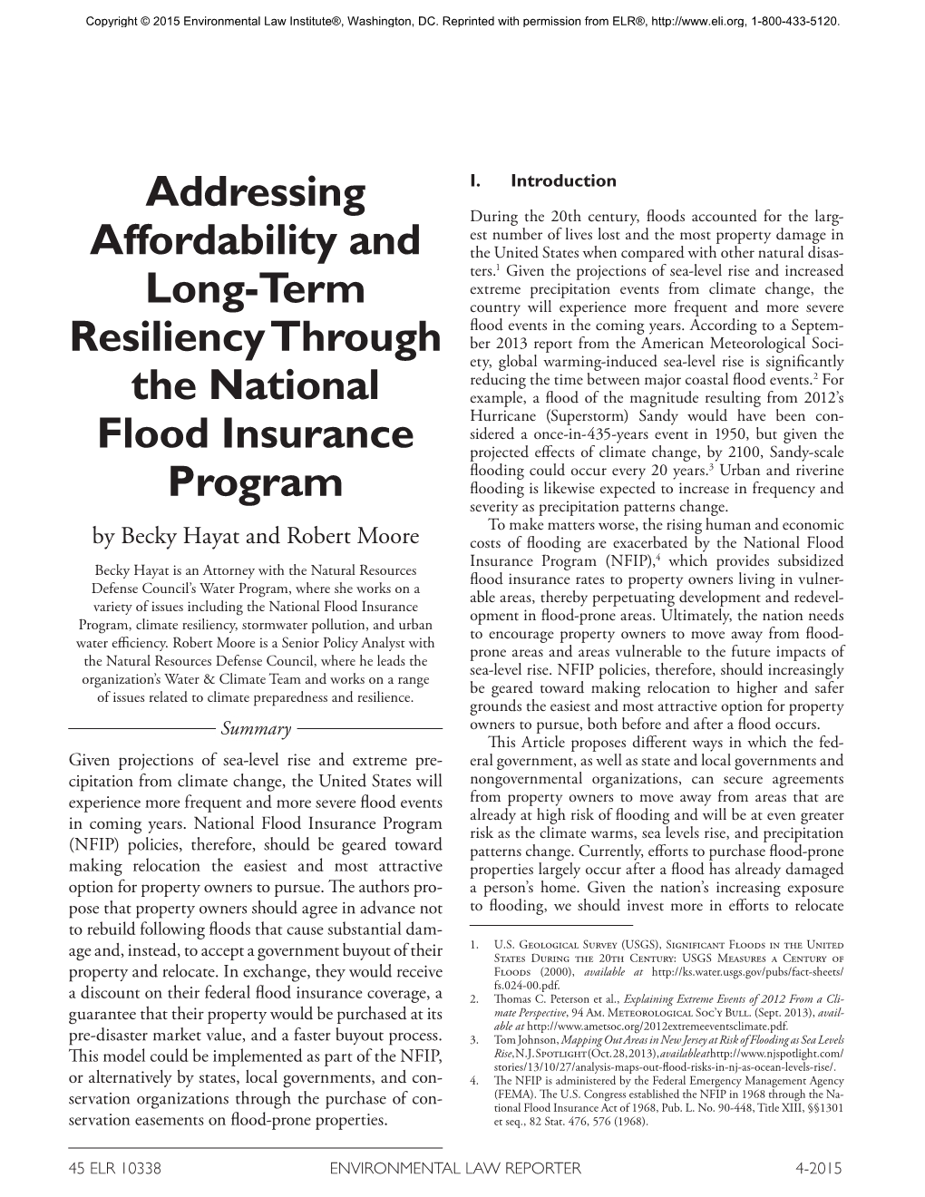 Addressing Affordability and Long-Term Resiliency Through The