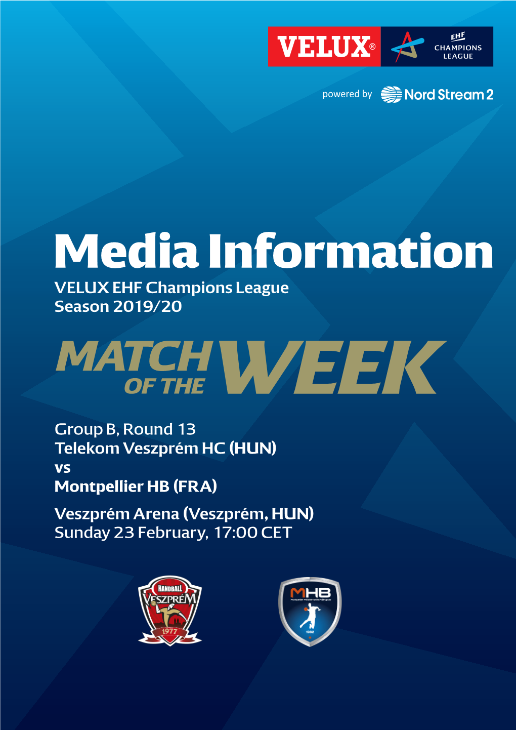 Media Information VELUX EHF Champions League Season 2019/20