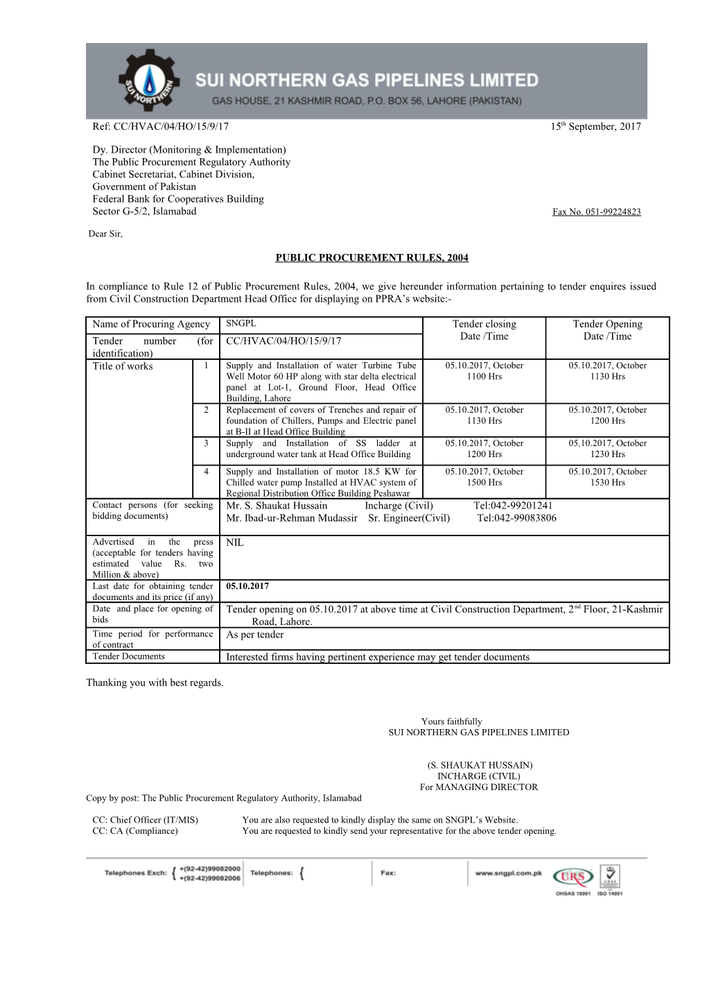 Public Procurement Rules, 2004