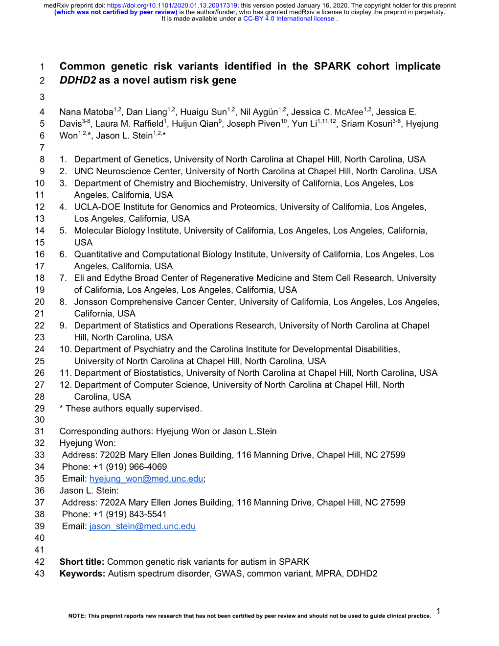 Common Genetic Risk Variants Identified in the SPARK Cohort