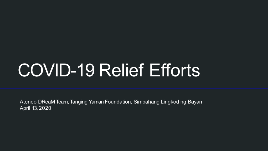 COVID-19 Relief Efforts
