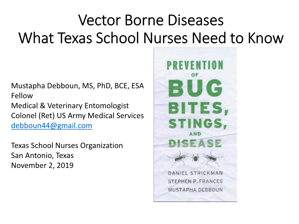 Vector Borne Diseases What Texas School Nurses Need to Know