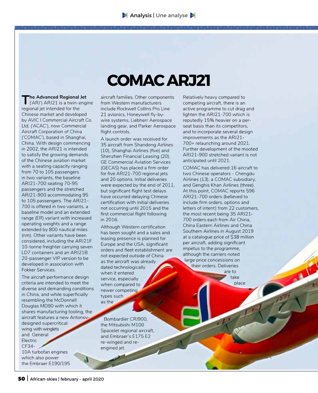 COMAC ARJ21 He Advanced Regional Jet Aircraft Families