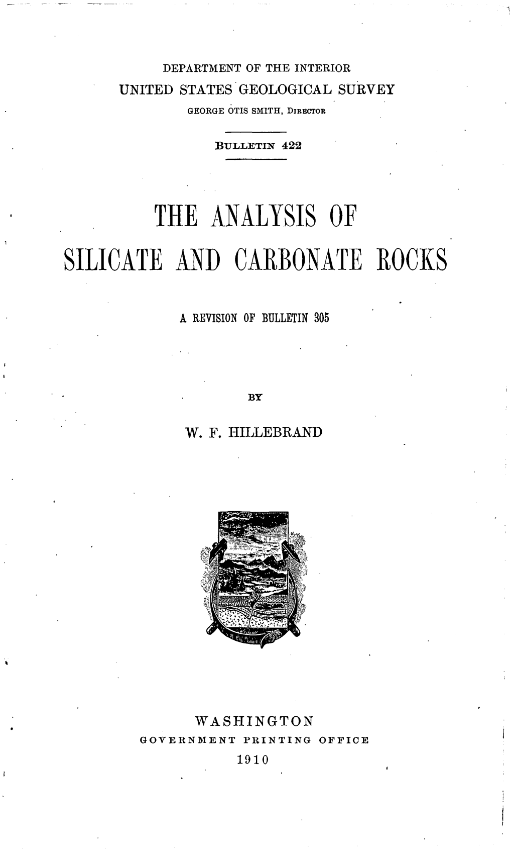 The Analysis of Silicate and Carbonate Rocks