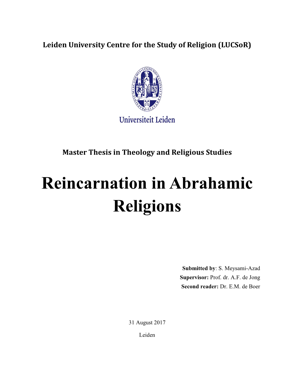 Reincarnation in Abrahamic Religions