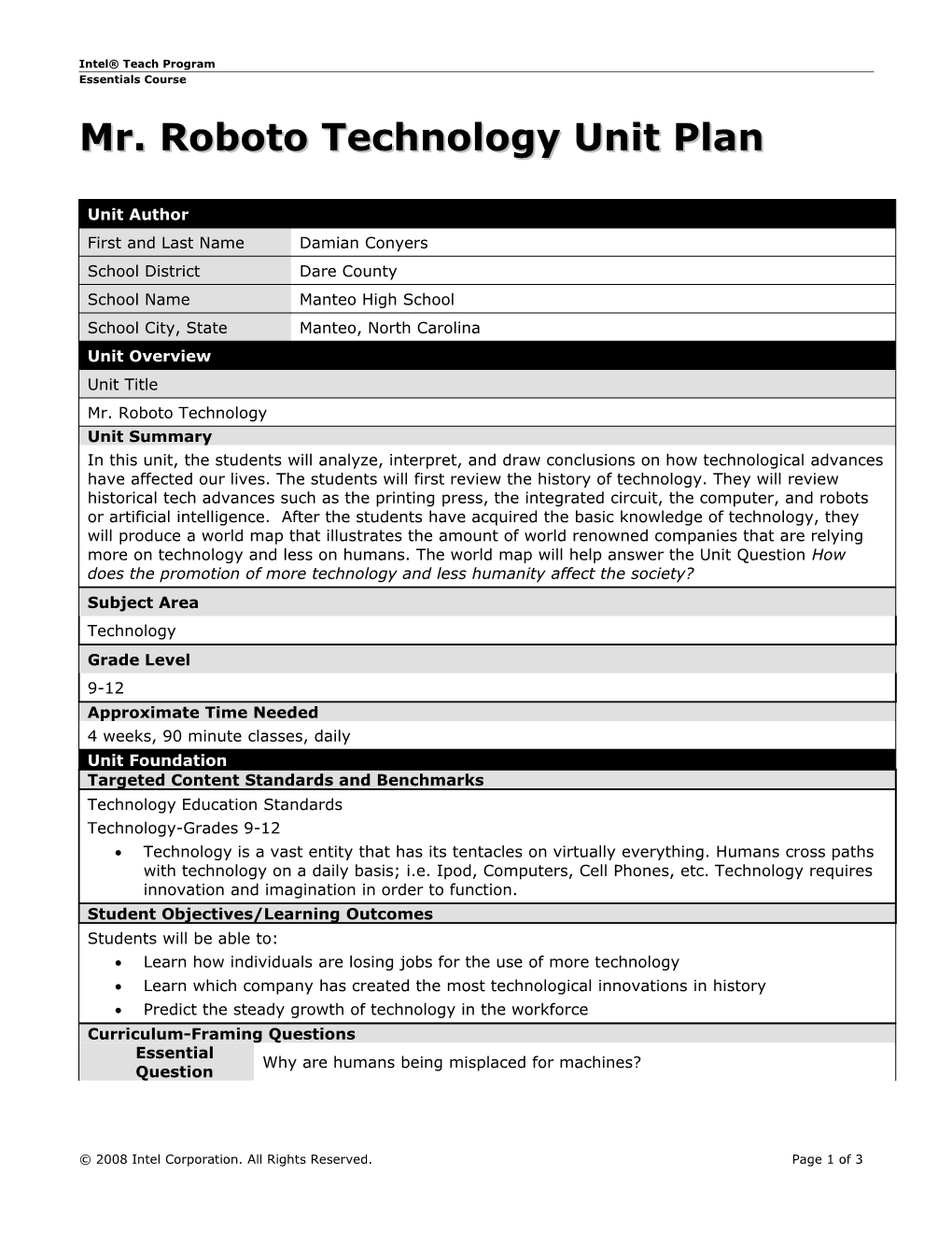 Unit Plan Template s1