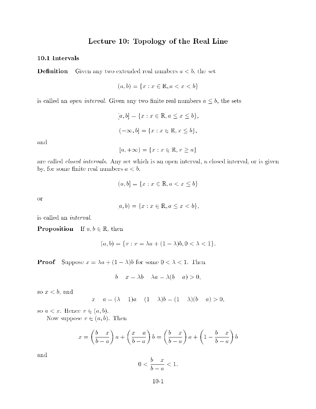 Lecture 10: Topology of the Real Line