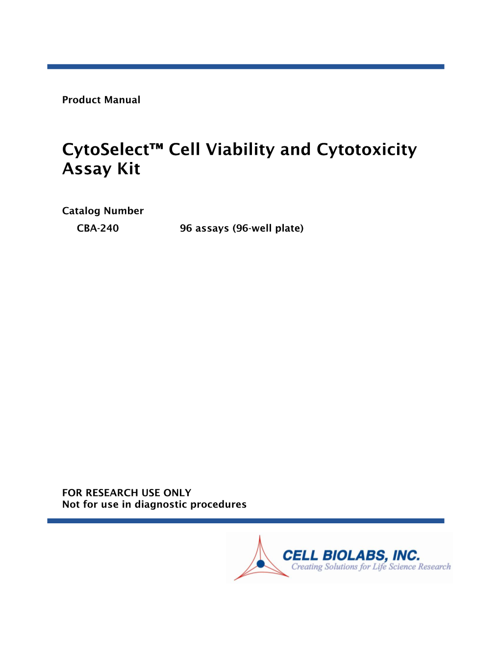 Cytoselect™ Cell Viability and Cytotoxicity Assay Kit
