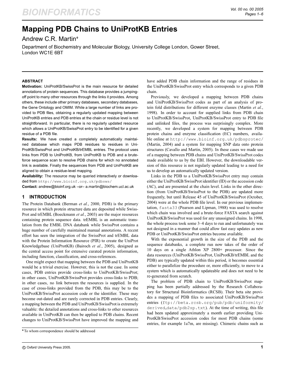 BIOINFORMATICS Pages 1–6