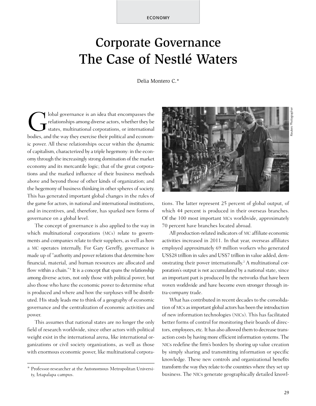 Corporate Governance the Case of Nestlé Waters