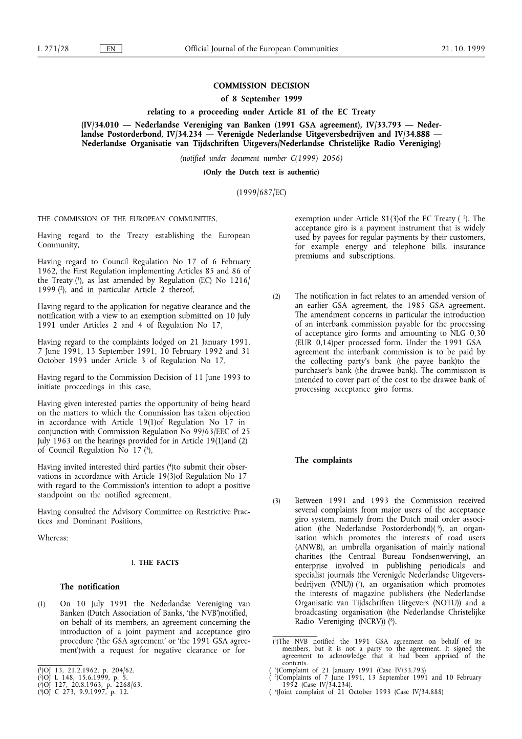 Official Journal of the European Communities 21. 10. 1999 L 271/28