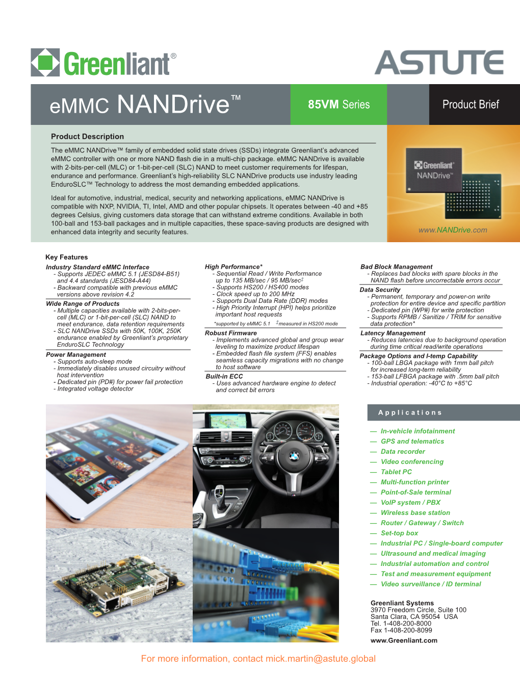 Emmc Nandrive™ 85VM Series Product Brief