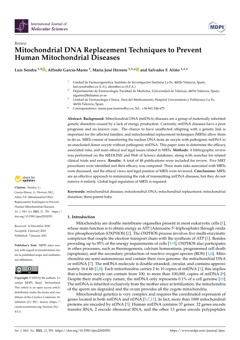 Mitochondrial DNA Replacement Techniques to Prevent Human Mitochondrial Diseases