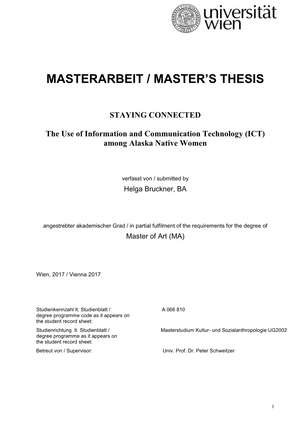 Masterarbeit / Master's Thesis