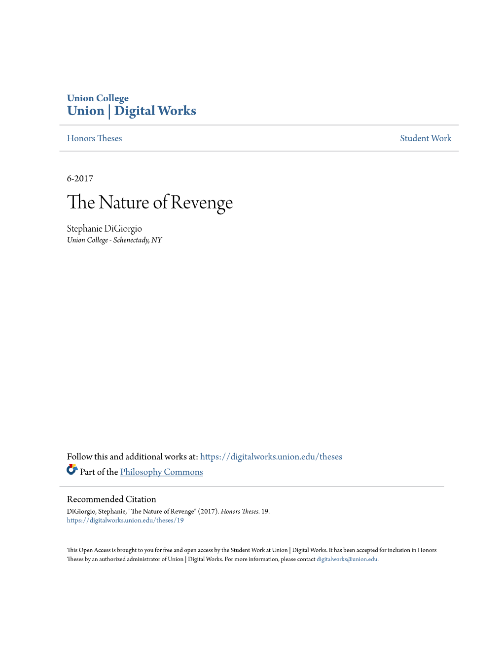 The Nature of Revenge