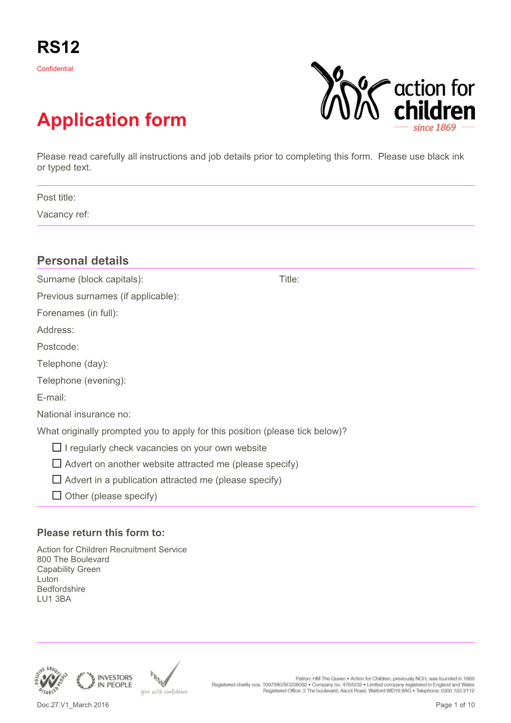 Application Form s16