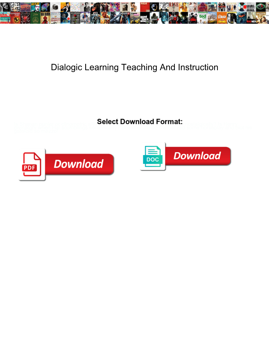 Dialogic Learning Teaching and Instruction