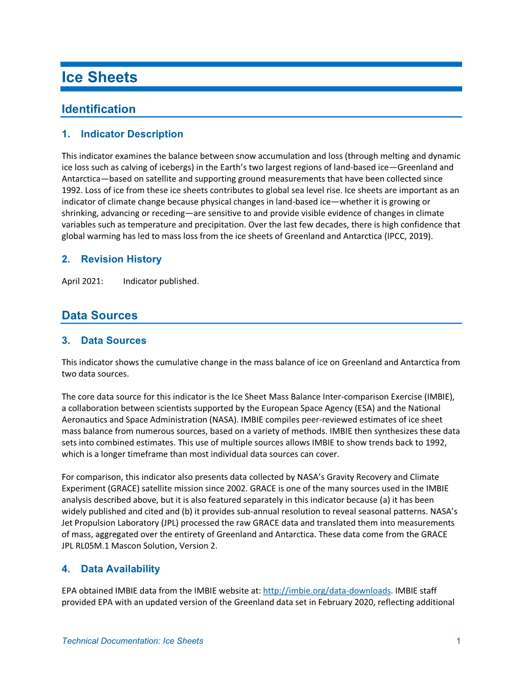 Technical Documentation: Ice Sheets 1 Monthly Resolution and Data Points Through the End of 2018