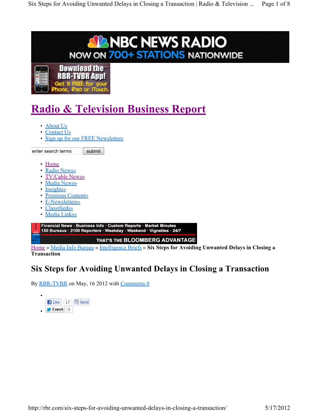 Radio & Television Business Report