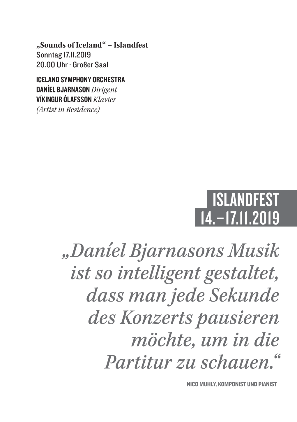 Daníel Bjarnasons Musik Ist So Intelligent