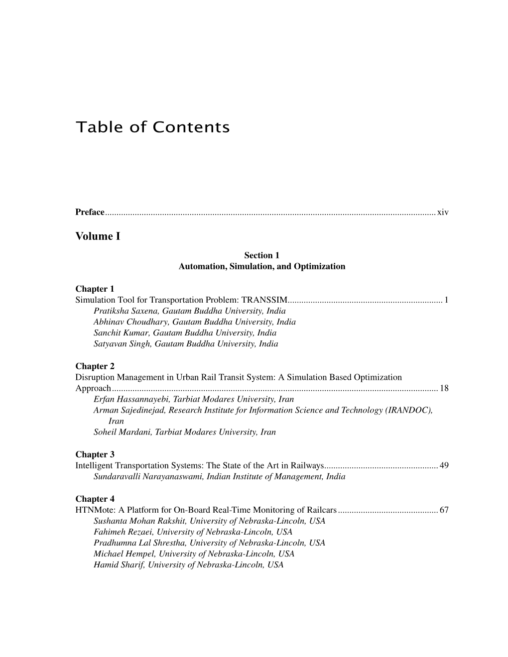 Table of Contents