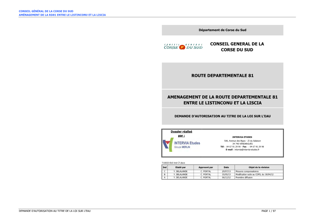 Conseil General De La Corse Du Sud Route