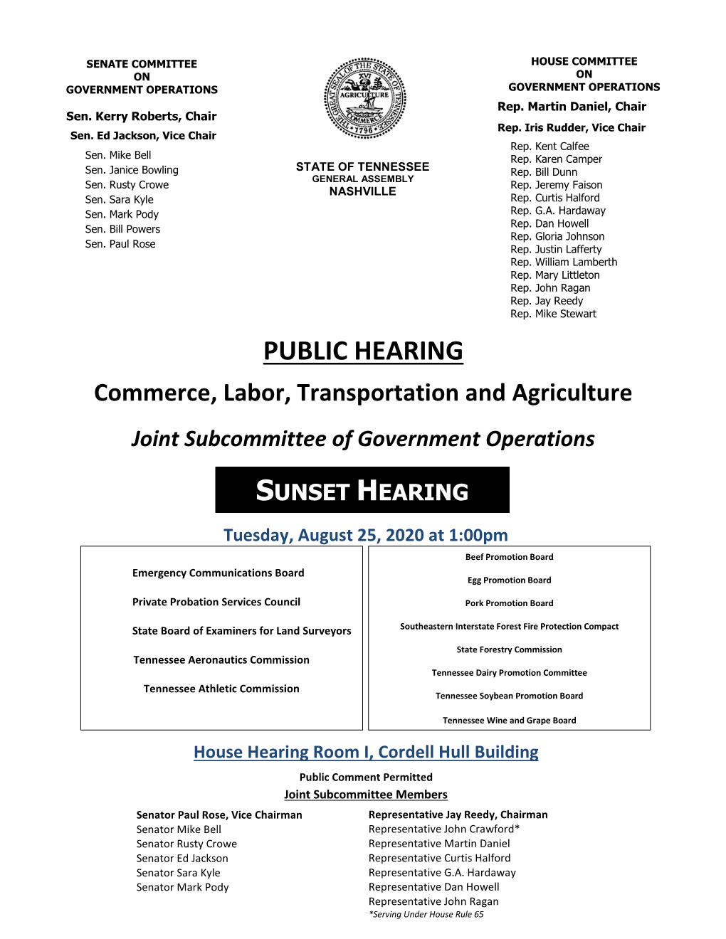 Public Hearing