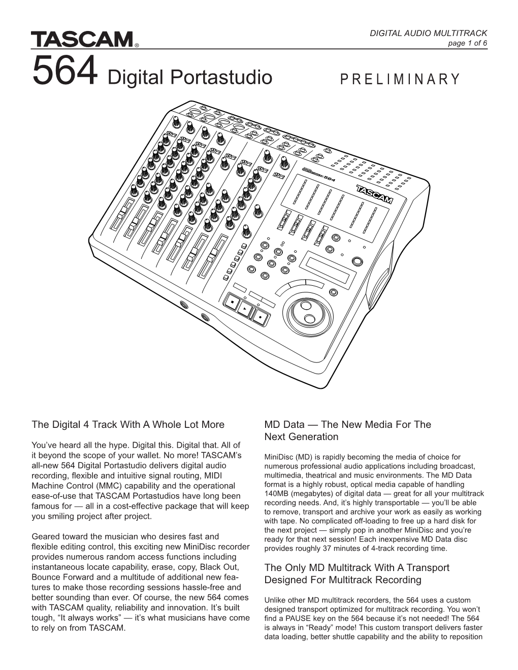 564 Digital Portastudio PRELIMINARY