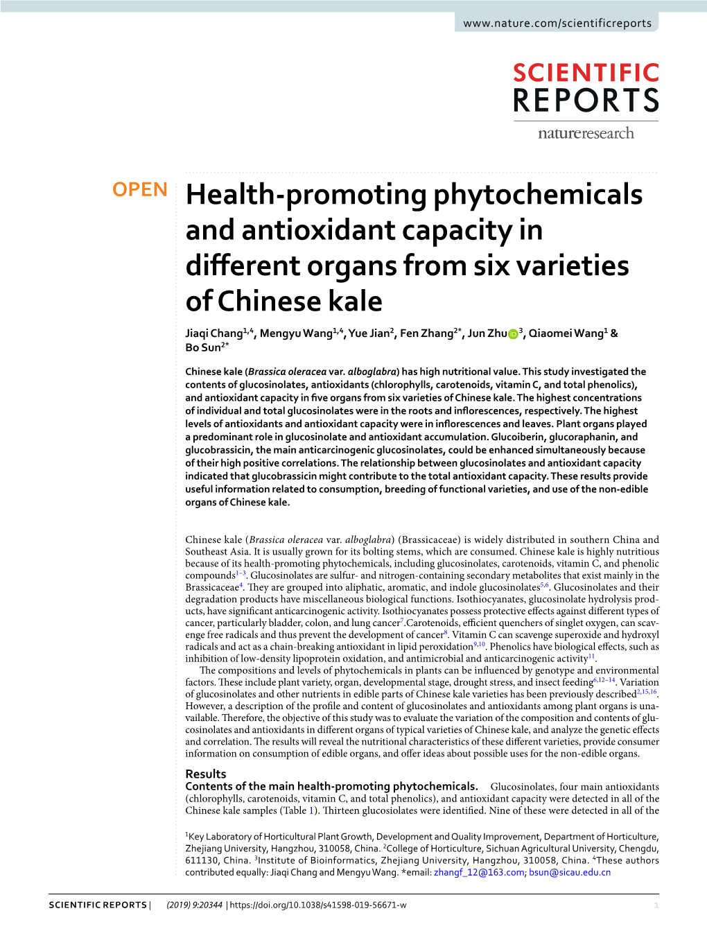 Health-Promoting Phytochemicals and Antioxidant Capacity in Different