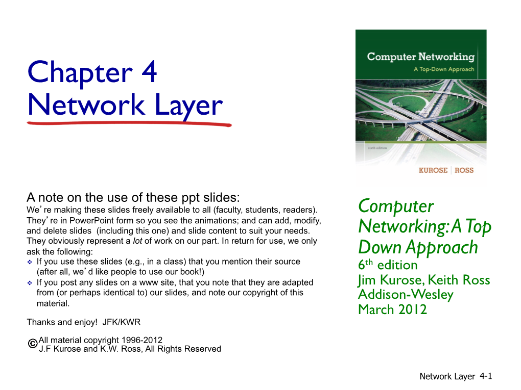 Chapter 4 Network Layer