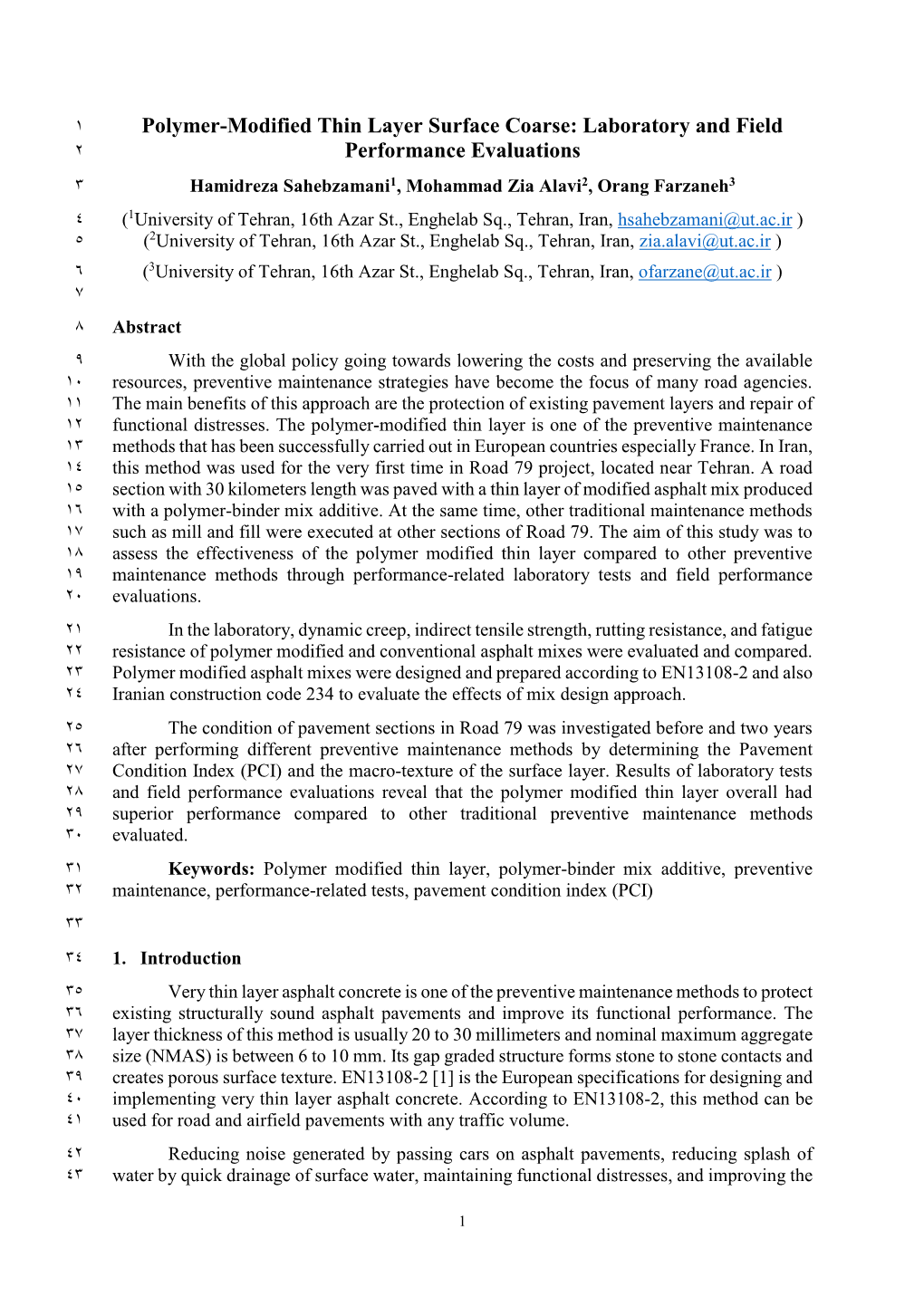 Polymer-Modified Thin Layer Surface Coarse