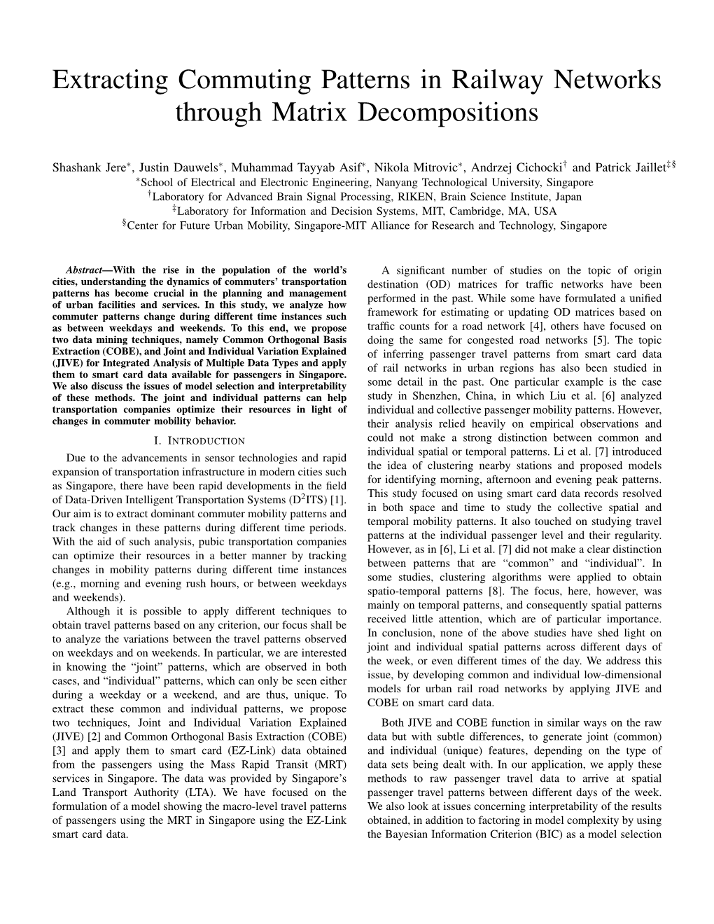 Extracting Commuting Patterns in Railway Networks Through Matrix Decompositions