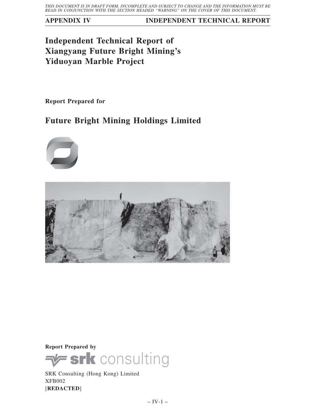 Independent Technical Report of Xiangyang Future Bright Mining's