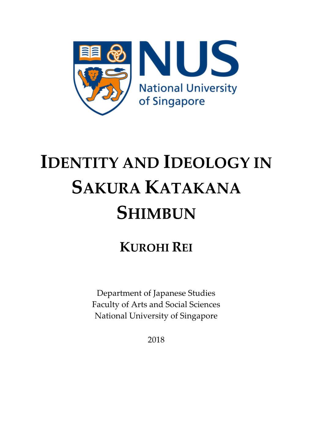Identity and Ideology in Sakura Katakana Shimbun
