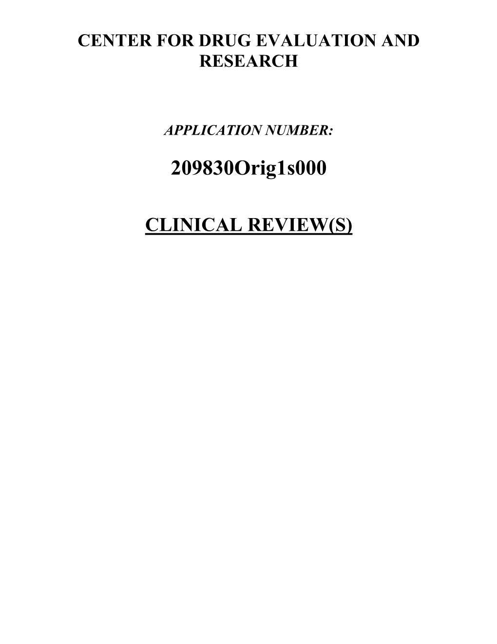 CLINICAL REVIEW(S) Clinical Review David H