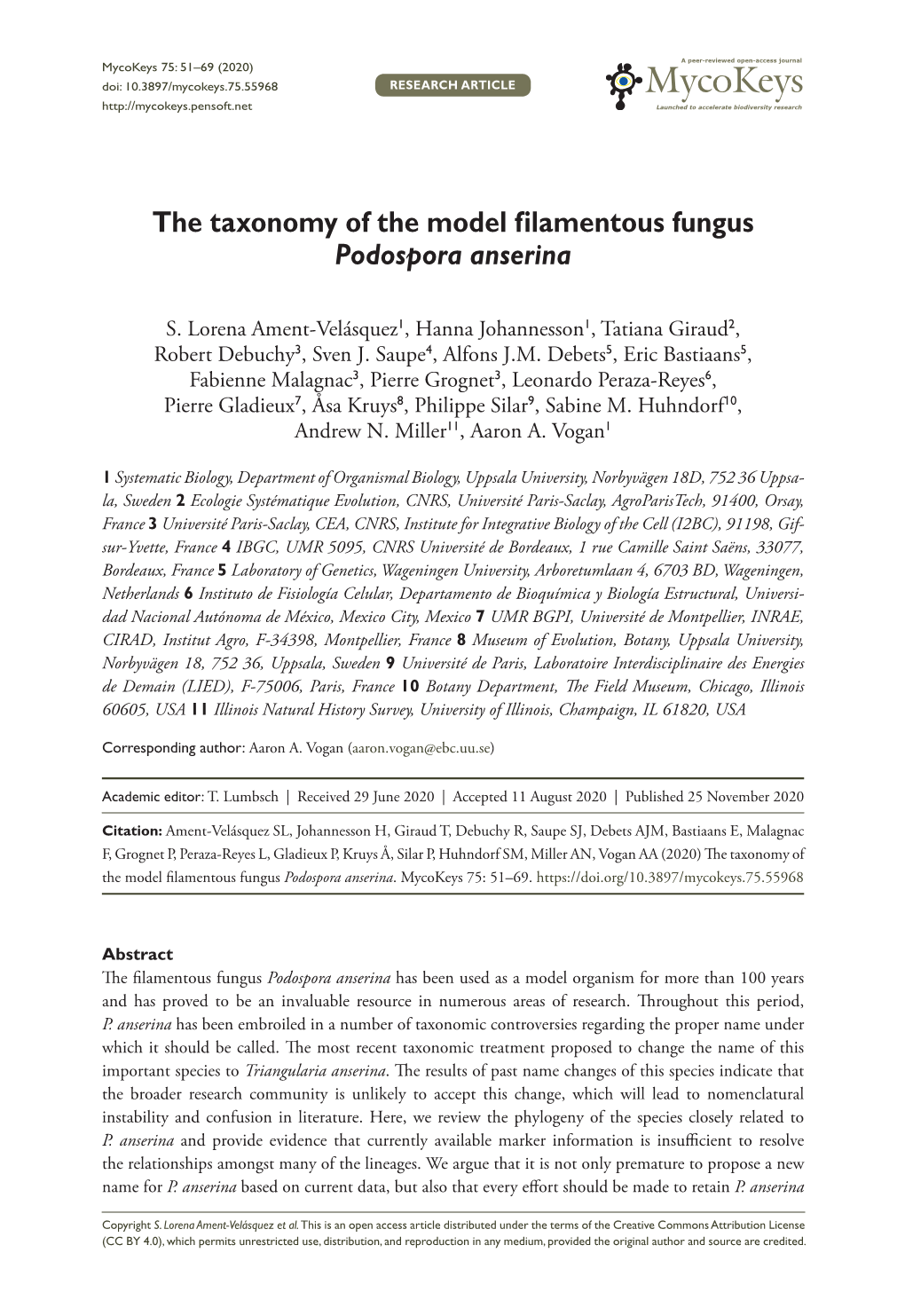 ﻿The Taxonomy of the Model Filamentous Fungus Podospora