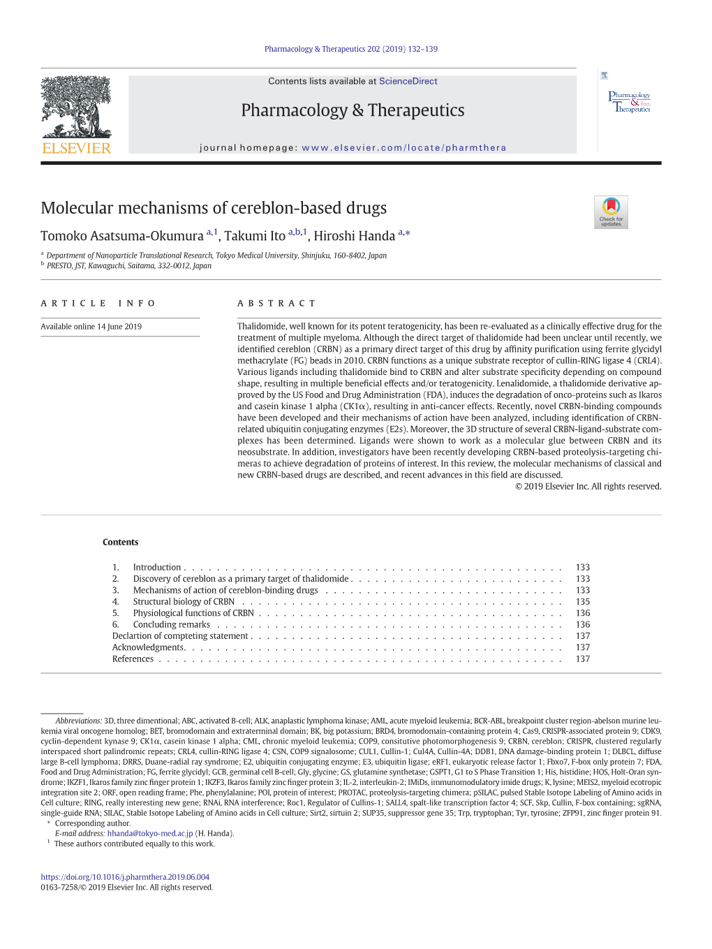 Molecular Mechanisms of Cereblon-Based Drugs