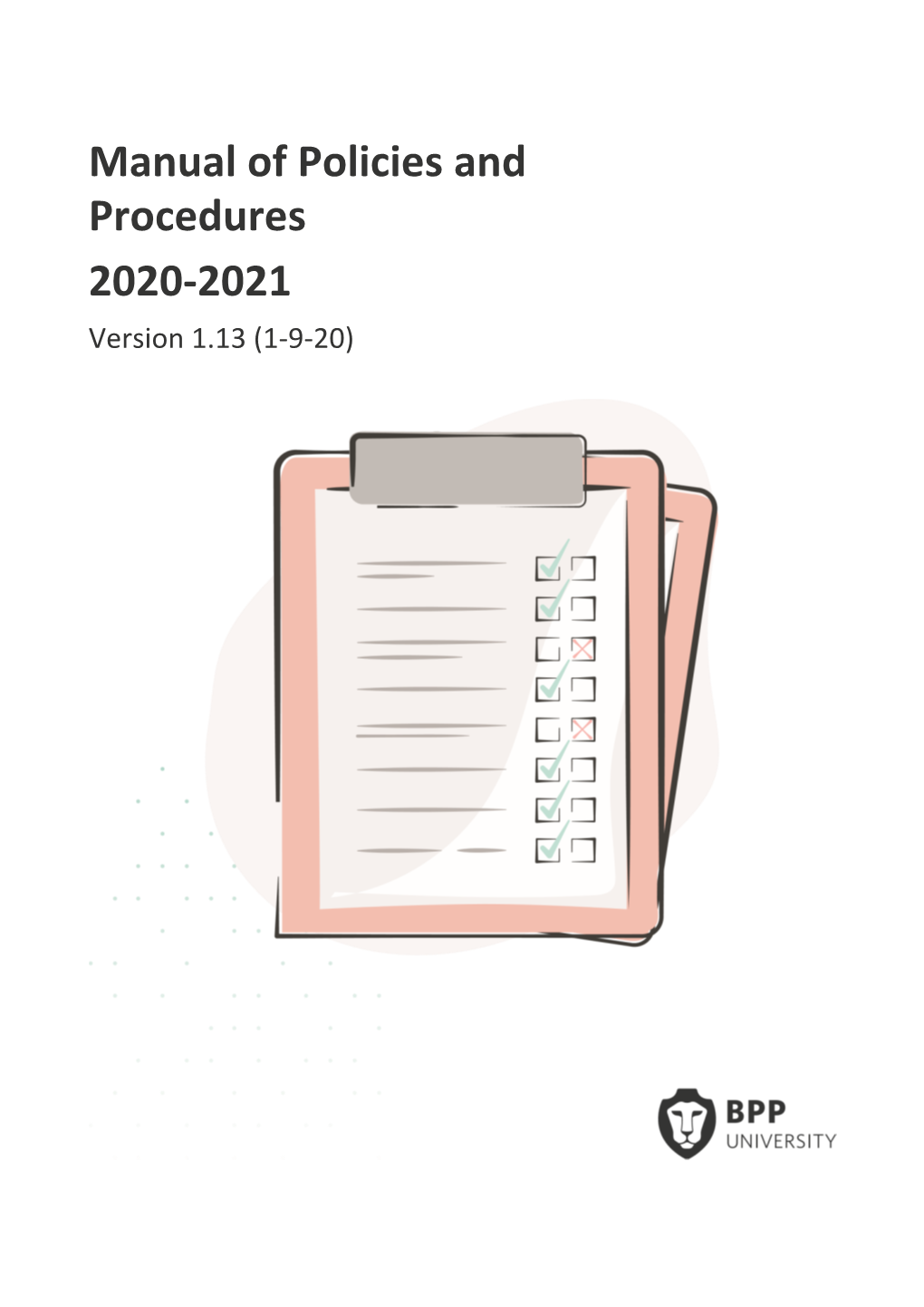 Manual of Policies and Procedures 2020-2021